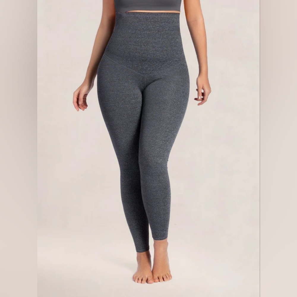 Curveez High Waist Shaping Leggings Charcoal Gray Sculpting Compression L